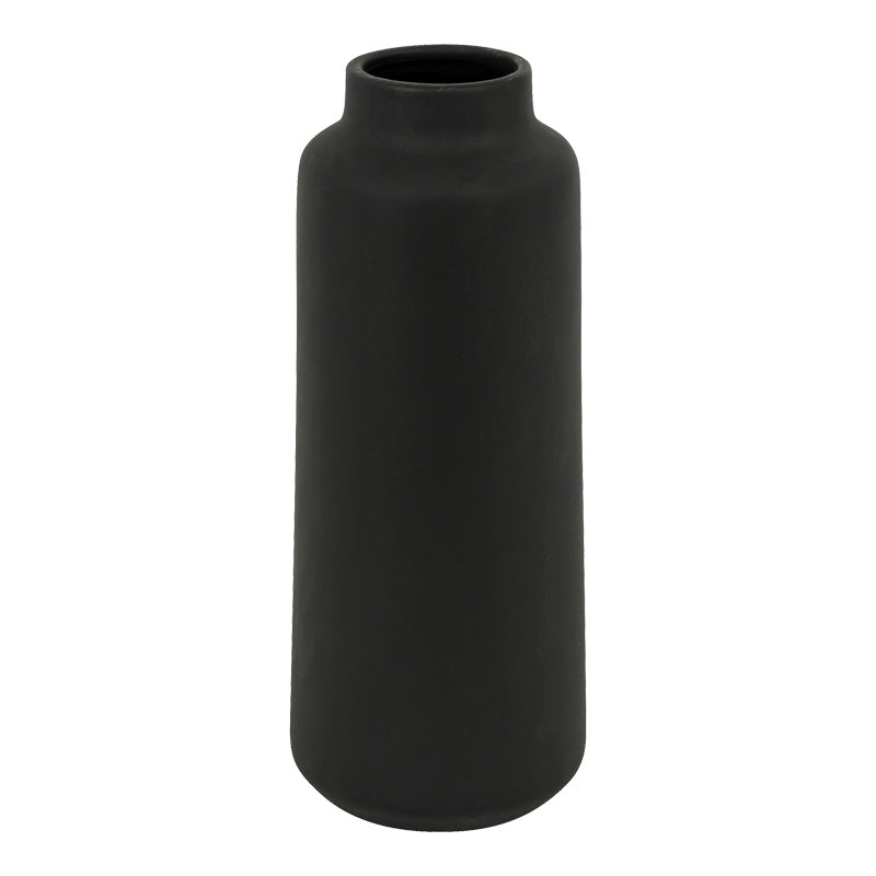 Vază decorativă ceramică Bender, Ceramică, Negru, 12x30 cm