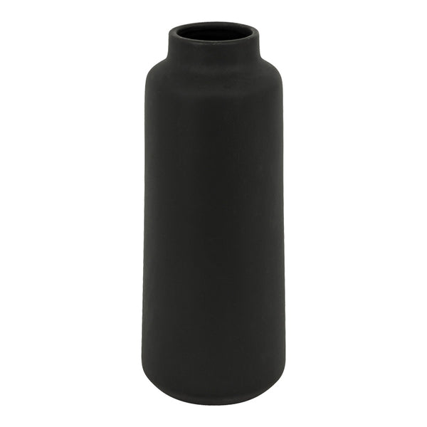 Vază decorativă ceramică Bender, Ceramică, Negru, 12x30 cm