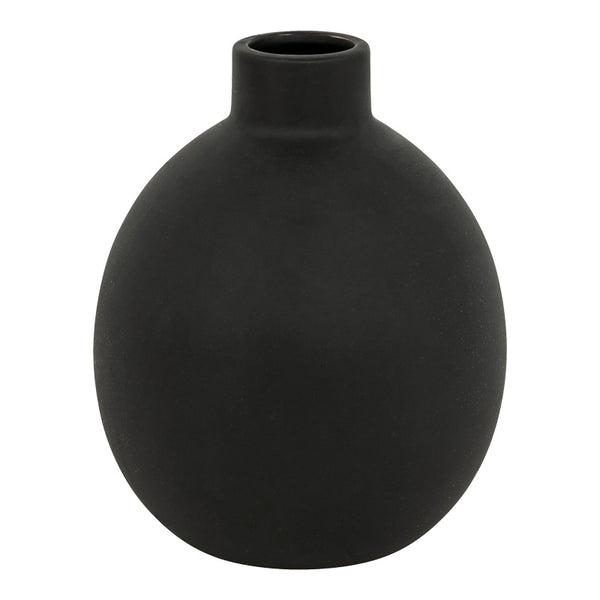 Vază decorativă ceramică Rianzo, Negru, 14x18 cm
