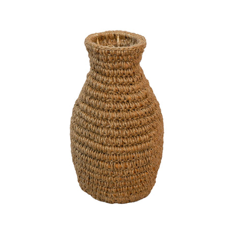 Vaza decorativa impletita Agelen Boho, Natural, 20x20x33 cm