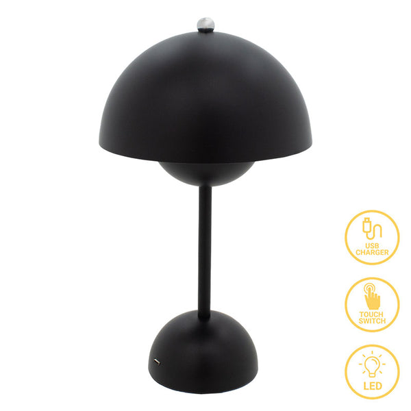 Veioza Creative LED, Alb - Negru, D18x30 cm