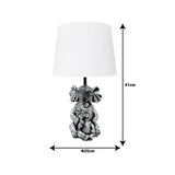 Veioza Eliom metal cupru, alb, 25x25x41 cm