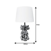 Veioza Eliom metal cupru, alb, 25x25x41 cm, imagine suplimentara