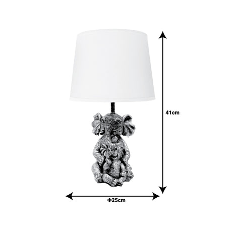 Veioza Eliom metal cupru, alb, 25x25x41 cm