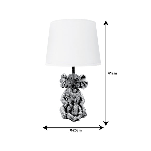 Veioza Eliom metal cupru, alb, 25x25x41 cm