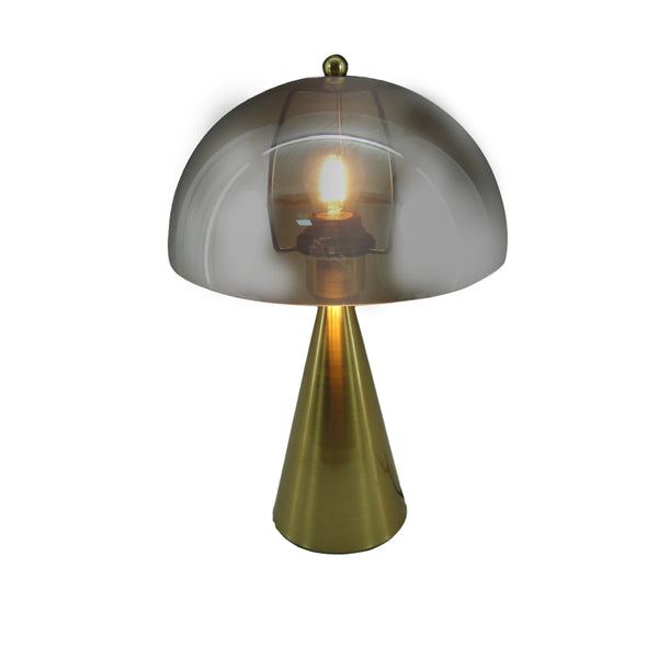 Veioza Illumna metal auriu si sticla, 25x25x37 cm