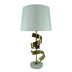Veioza Lighted metal auriu si abajur din tesatura alba 35x35x70 cm