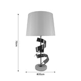 Veioza Lighted metal auriu si abajur din tesatura, alba, 35x35x70 cm
