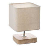Veioza Sand lemn metal, Natur, 15x15x21 cm