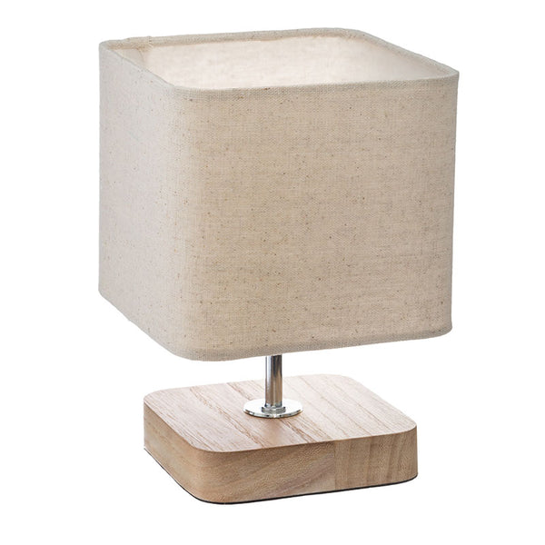 Veioza Sand lemn metal, Natur, 15x15x21 cm