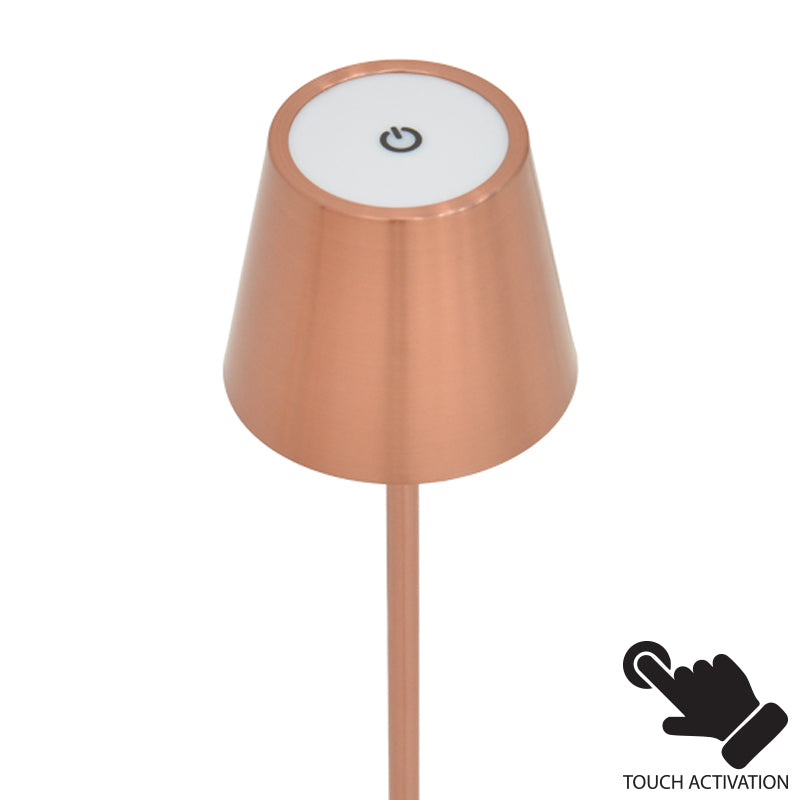 Veioza tactila Brave, LED, Bronz, 11x11x37 cm, detaliu produs