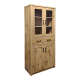 Vitrina-șifonier multifunctionala Nisso, Lemn, Alb, 80x40x184 cm - Stejar