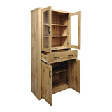 Vitrina-șifonier multifunctionala Nisso, Lemn, Alb, 80x40x184 cm - Stejar