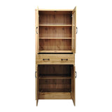 Vitrina-șifonier multifunctionala Nisso, Lemn, Alb, 80x40x184 cm - Stejar