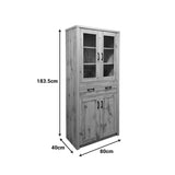 Vitrina-șifonier multifunctionala Nisso, Lemn, Alb, 80x40x184 cm - Stejar