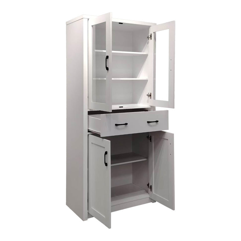 Vitrina-șifonier multifunctionala Nisso, Lemn, Alb, 80x40x184 cm - Alb