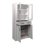 Vitrina-șifonier multifunctionala Nisso, Lemn, Alb, 80x40x184 cm - Alb