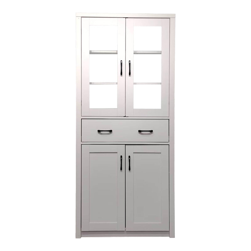 Vitrina-șifonier multifunctionala Nisso, Lemn, Alb, 80x40x184 cm - Alb