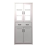 Vitrina-șifonier multifunctionala Nisso, Lemn, Alb, 80x40x184 cm - Alb