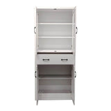 Vitrina-șifonier multifunctionala Nisso, Lemn, Alb, 80x40x184 cm - Alb