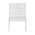 Birou Adore White cu biblioteca, Alb, 90x148x52 cm, perspectiva suplimentara
