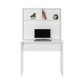 Birou Adore White cu biblioteca, Alb, 90x148x52 cm, foto produs