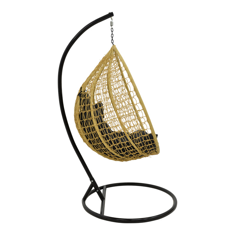 Zafer leagan agatat Natural si metal, negru, 106x103x200 cm