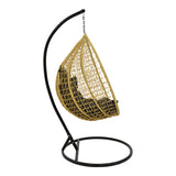 Balansoar Zafer, Metal si PP, 106x103x200 cm - Negru-Natural