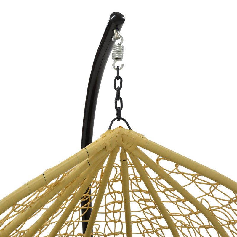 Balansoar Zafer, Metal si PP, 106x103x200 cm - Negru-Natural