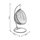 Balansoar Zafer, Metal si PP, 106x103x200 cm - Negru-Natural