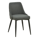 Zedna scaun bej din stofă, cu picioare metalice negre, Bej - Negru, 51x58x84 cm - Antracit-Negru