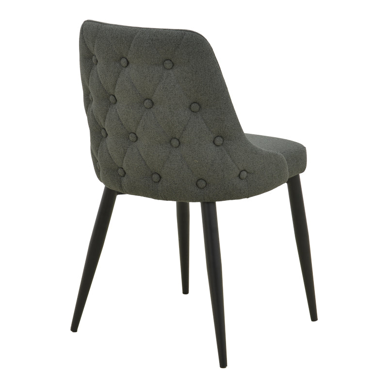 Zedna scaun bej din stofă, cu picioare metalice negre, Bej - Negru, 51x58x84 cm - Antracit-Negru