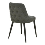 Zedna scaun bej din stofă, cu picioare metalice negre, Bej - Negru, 51x58x84 cm - Antracit-Negru