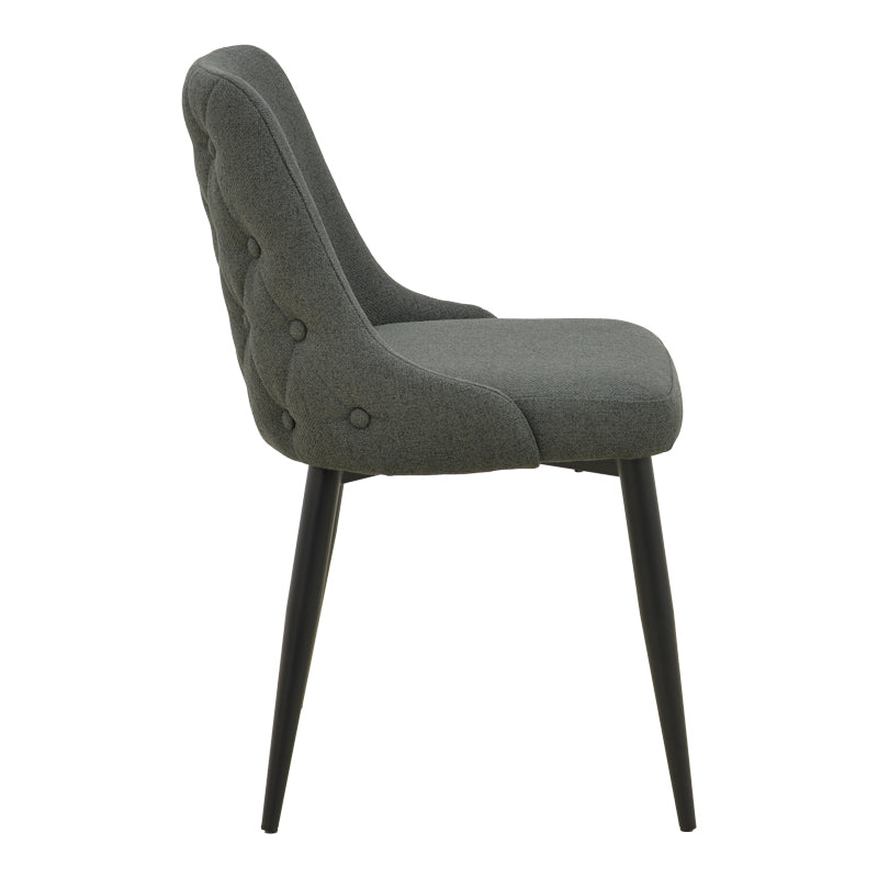 Zedna scaun bej din stofă, cu picioare metalice negre, Bej - Negru, 51x58x84 cm - Antracit-Negru