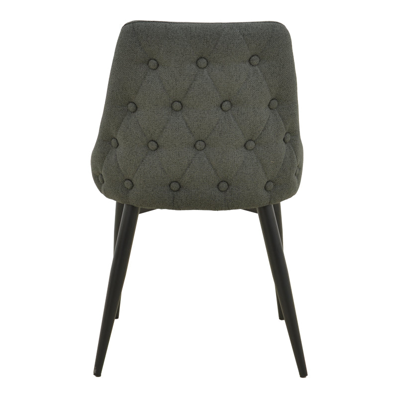Zedna scaun bej din stofă, cu picioare metalice negre, Bej - Negru, 51x58x84 cm - Antracit-Negru