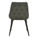 Zedna scaun bej din stofă, cu picioare metalice negre, Bej - Negru, 51x58x84 cm - Antracit-Negru