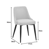 Zedna scaun bej din stofă, cu picioare metalice negre, Bej - Negru, 51x58x84 cm - Bej-Negru