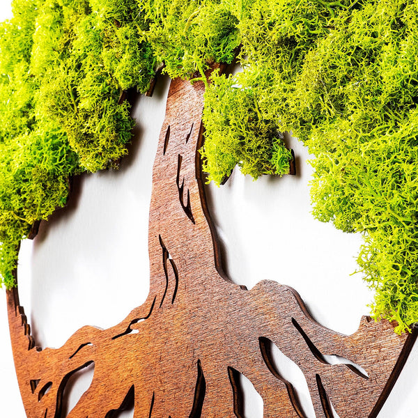 Accesoriu decorativ de perete Tree Of Life 3, Verde, 44x44 cm