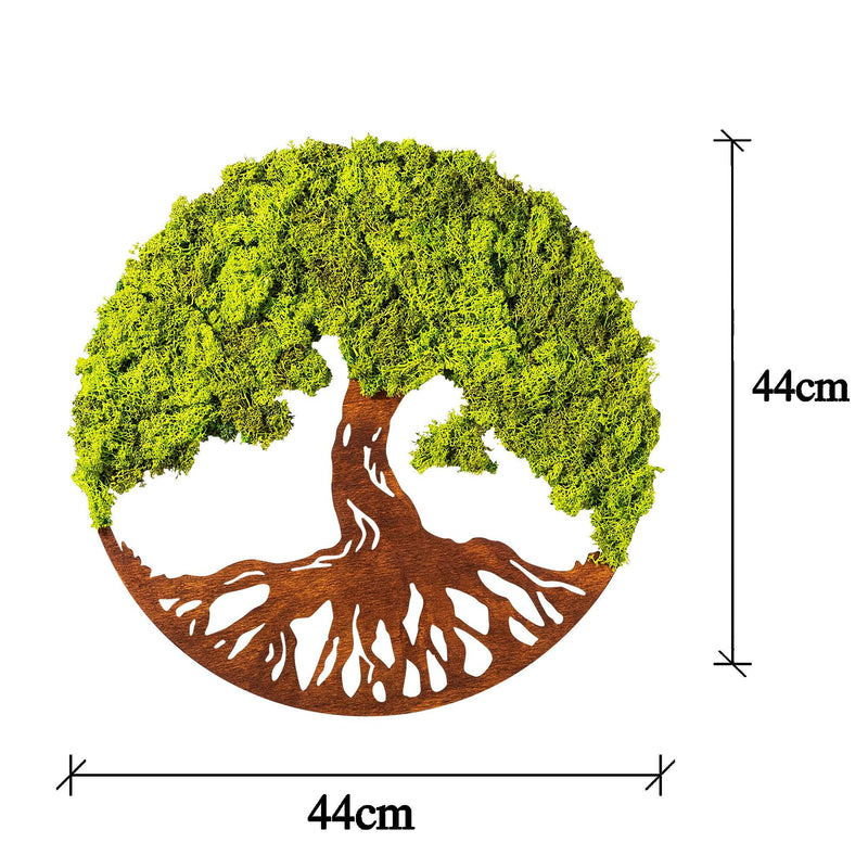 Accesoriu decorativ de perete Tree Of Life 3, Verde, 44x1x44 cm