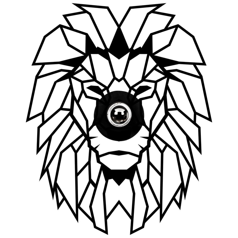 Aplica De Perete Lion, Negru
