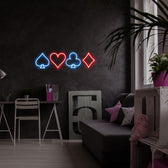 Lampa Neon Aplica de Perete Neon Briscambille Poker Suits
