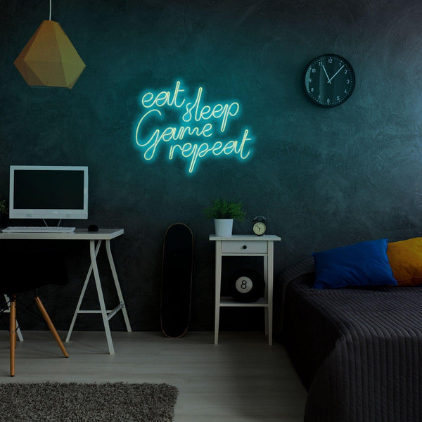 Aplica de Perete Neon eat sleep game repeat, 51x40 cm