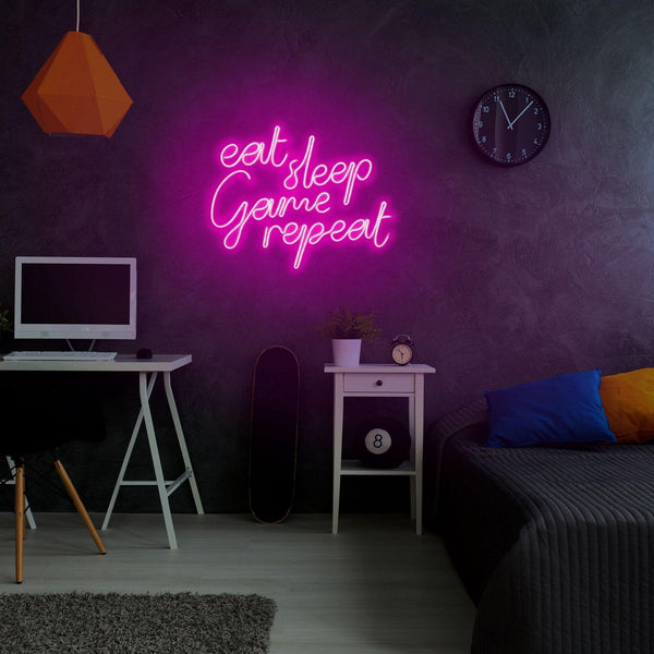 Aplica de Perete Neon eat sleep game repeat, 51x40 cm