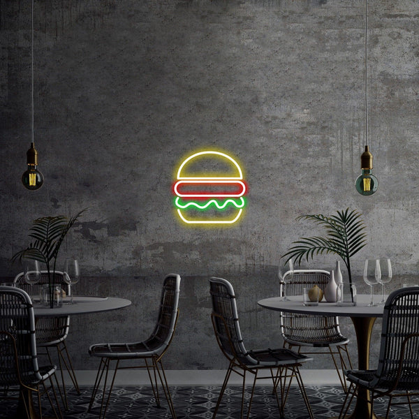 Aplica de Perete Neon Hamburger, 28x27 cm