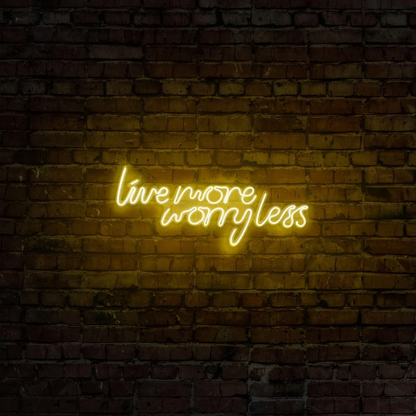 Aplica de Perete Neon Live More Worry Less, 67x36 cm