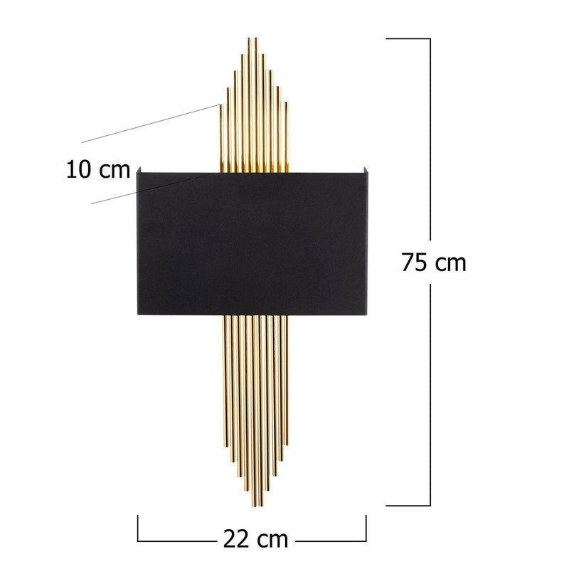 Aplica de perete Wave, Negru/Auriu