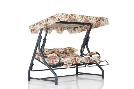 Balansoar de gradina cu 3 locuri Extensibila Shalom, Multicolor, 200x165x110 cm