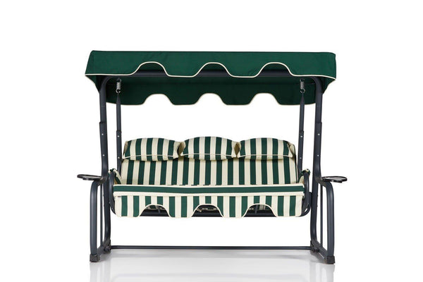 Balansoar de gradina cu 3 locuri Timsah, Verde, 200x165x110 cm