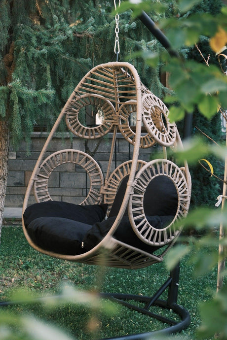 Balansoar de Gradina cu un singur loc Naso, Negru, 110 X 196 X 110 Cm