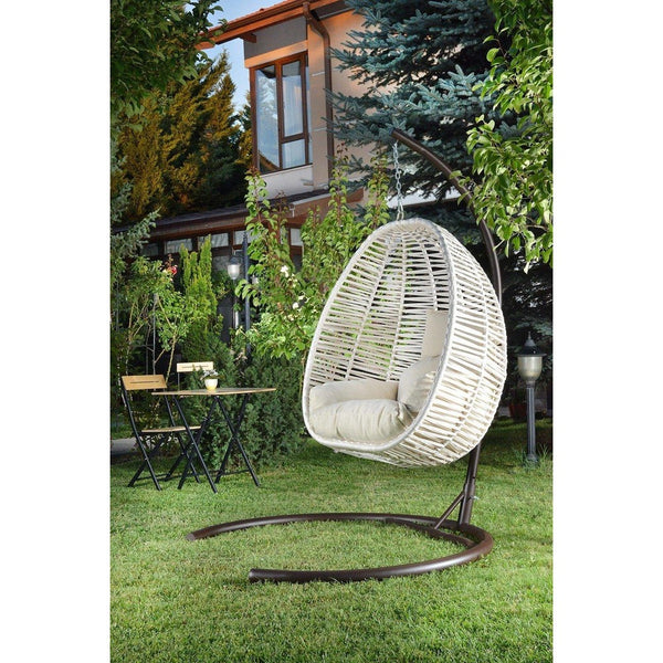 Balansoar de gradina Lokum, Crem, 110x110x196 cm